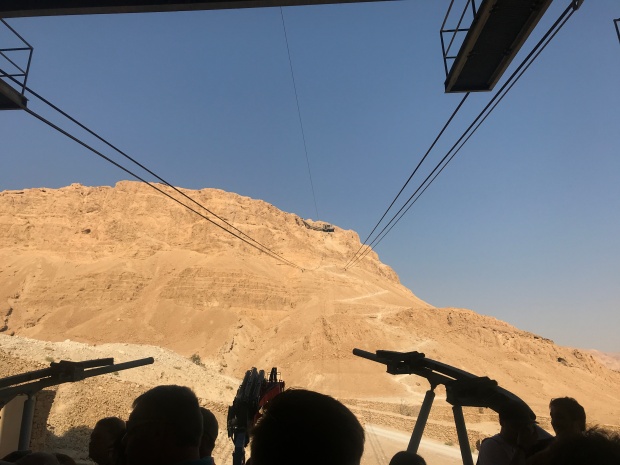 Looking up to the Masada fortress