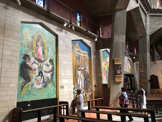 Artwork inside Church of Annunciation in Nazareth, Israel
